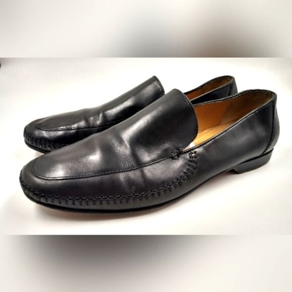 Johnson & Murphy Black Leather Loafers Shoes size 11 - Picture 2 of 16